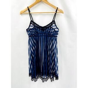 Only Hearts NYC blue sheer striped babydoll slip